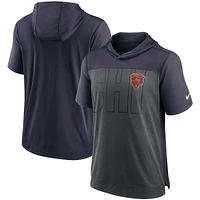 Men's Nike Heathered Charcoal/Navy Chicago Bears Performance Hoodie T-Shirt