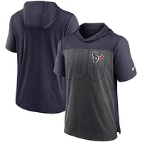 Men's Nike Heathered Charcoal/Navy Houston Texans Performance Hoodie T-Shirt