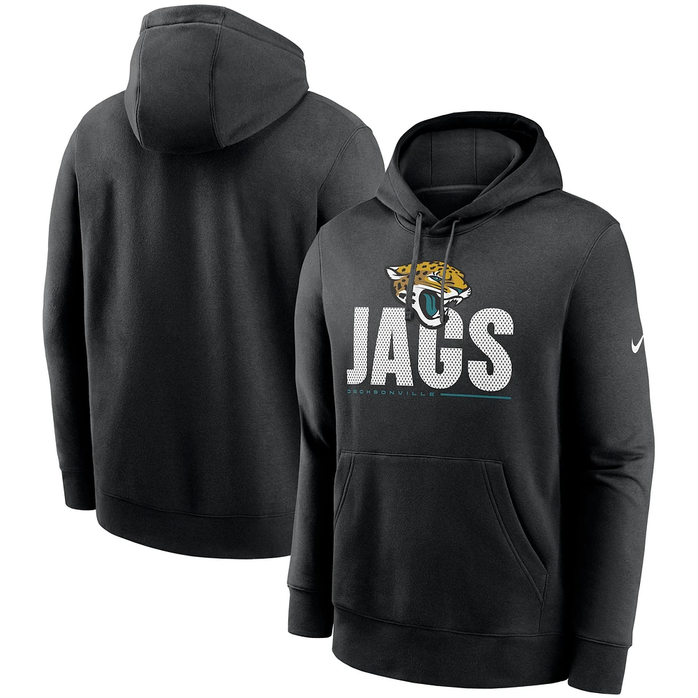 Men's Nike Black Jacksonville Jaguars Team Impact Club Pullover Hoodie