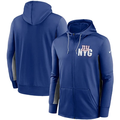 Men's Nike Royal/Gray New York Giants Mascot Performance Full-Zip Hoodie