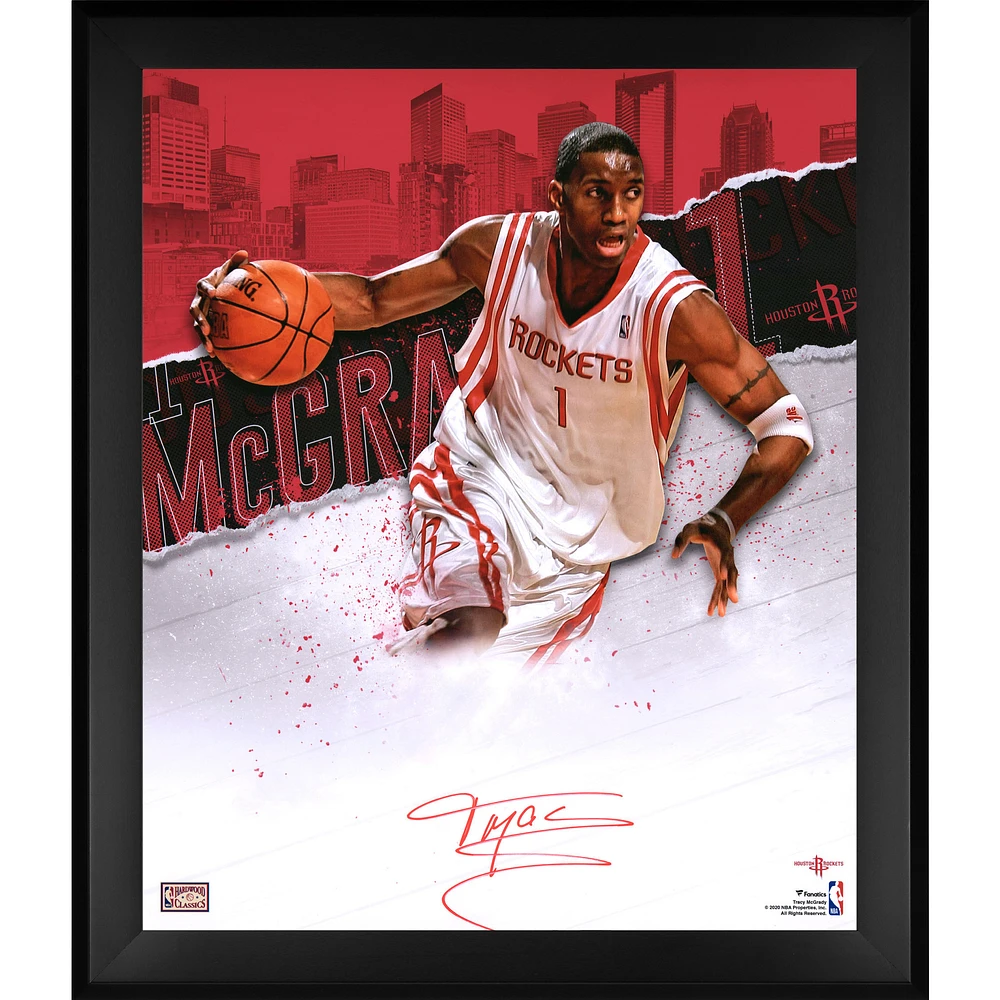 Tracy McGrady Houston Rockets Framed Autographed 20" x 24" In-Focus Photograph
