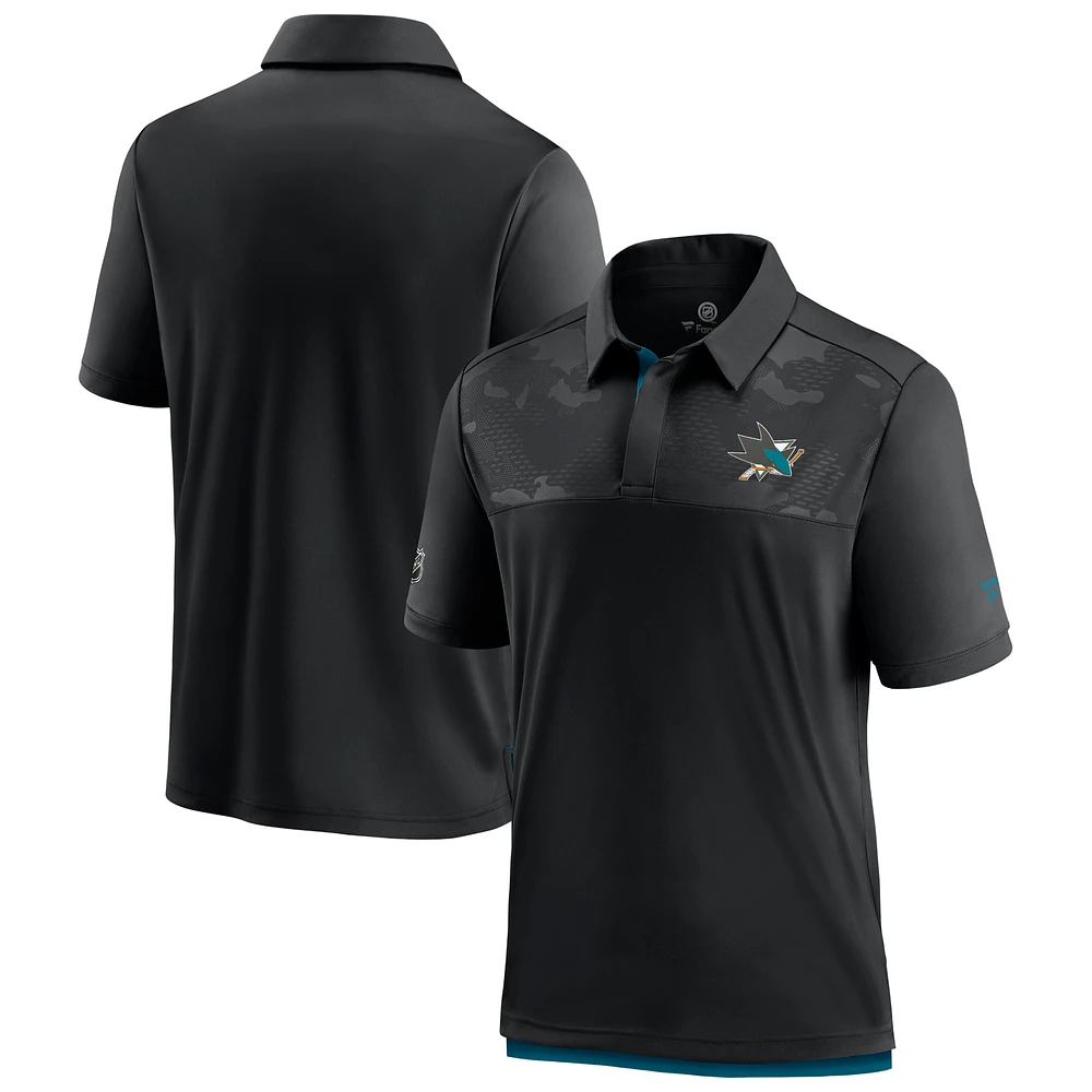 Men's Black San Jose Sharks Authentic Pro Locker Room Team Polo