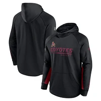 Men's Black Arizona Coyotes Authentic Pro Locker Room Raglan Pullover Hoodie