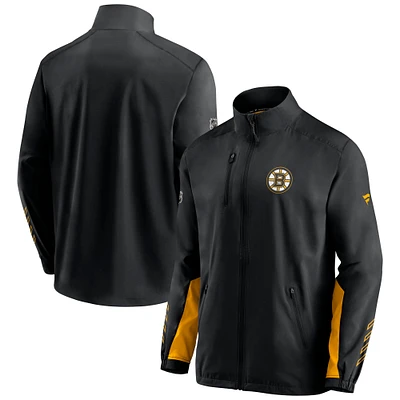 Men's Black Boston Bruins Authentic Pro Locker Room Rinkside Full-Zip Jacket