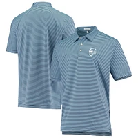 Men's Peter Millar Navy Waste Management Phoenix Open Hales Striped Performance Polo