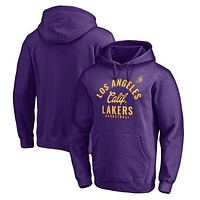 Men's Fanatics Purple Los Angeles Lakers Post Up Hometown Collection Fitted Pullover Hoodie