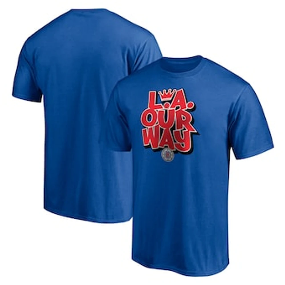 Men's Fanatics Royal LA Clippers Post Up Hometown Collection T-Shirt