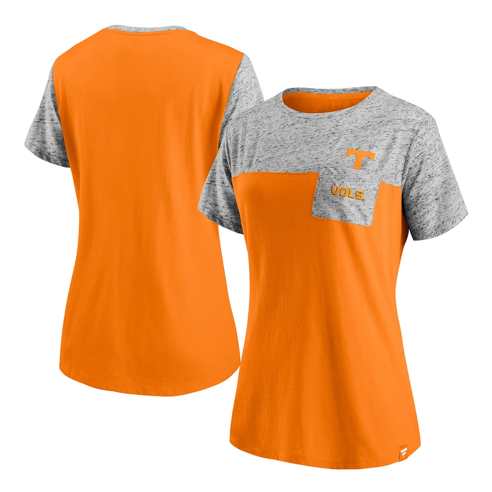 Women's Fanatics Tennessee Orange/Heathered Gray Volunteers Inside Pocket T-Shirt