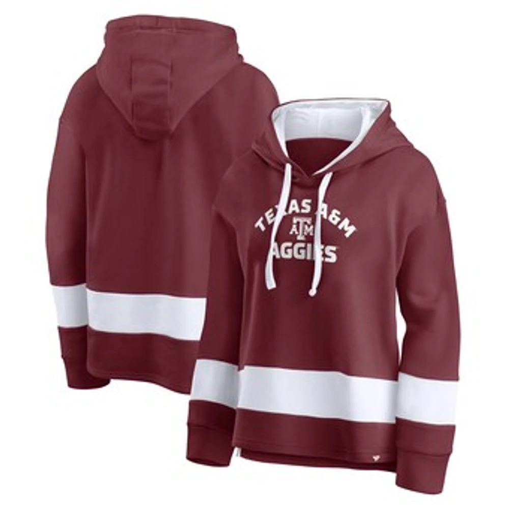 Women's Fanatics Maroon Texas A&M Aggies Block Party Arched Pullover Hoodie