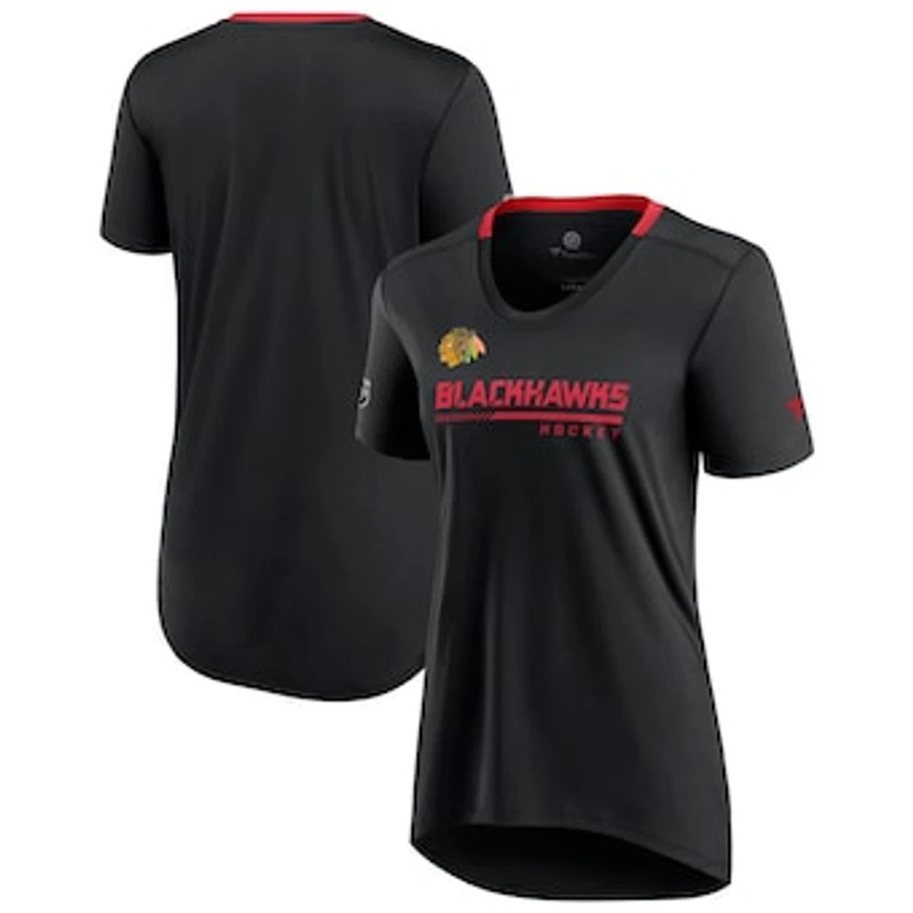 Women's Black Chicago Blackhawks Authentic Pro Locker Room T-Shirt