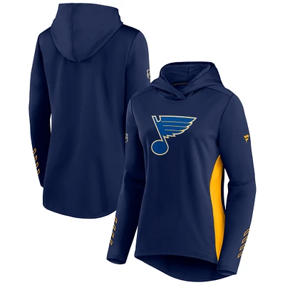 Women's Navy/Gold St. Louis Blues Authentic Pro Locker Room Pullover Hoodie