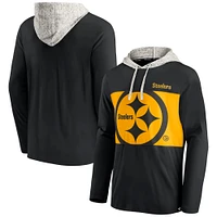 Men's Fanatics Black Pittsburgh Steelers Long Sleeve Hoodie T-Shirt