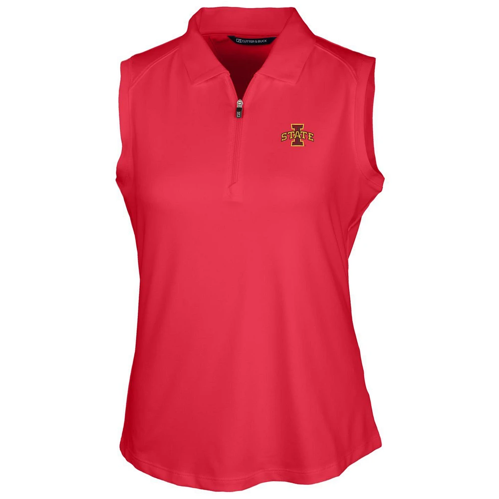 Women's Cutter & Buck Cardinal Iowa State Cyclones Forge Sleeveless Polo
