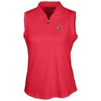 Women's Cutter & Buck Red Utah Utes Forge Sleeveless Polo