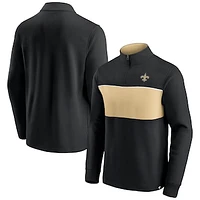 Men's Black/Gold New Orleans Saints Block Party Quarter-Zip Jacket