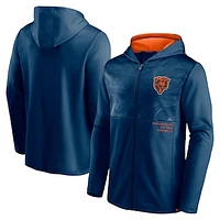 Men's Fanatics Navy Chicago Bears Defender Full-Zip Hoodie Jacket