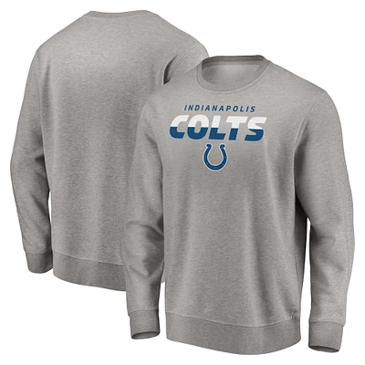 Men's Fanatics Heathered Gray Indianapolis Colts Block Party Pullover Sweatshirt