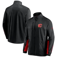 Men's Fanatics Black/Red Calgary Flames Authentic Pro Locker Room Rink - Full-Zip Jacket