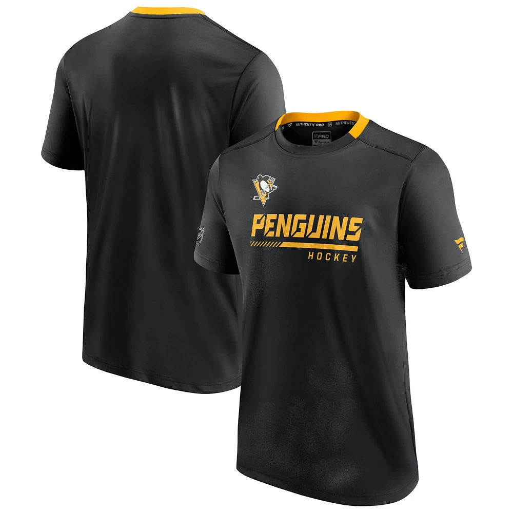 Men's Fanatics Black Pittsburgh Penguins Authentic Pro Locker Room - T-Shirt