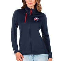 Women's Antigua Navy/Red Columbus Blue Jackets Generation Full-Zip Pullover Jacket