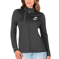 Women's Antigua Charcoal/Silver Tampa Bay Lightning Generation Full-Zip Pullover Jacket