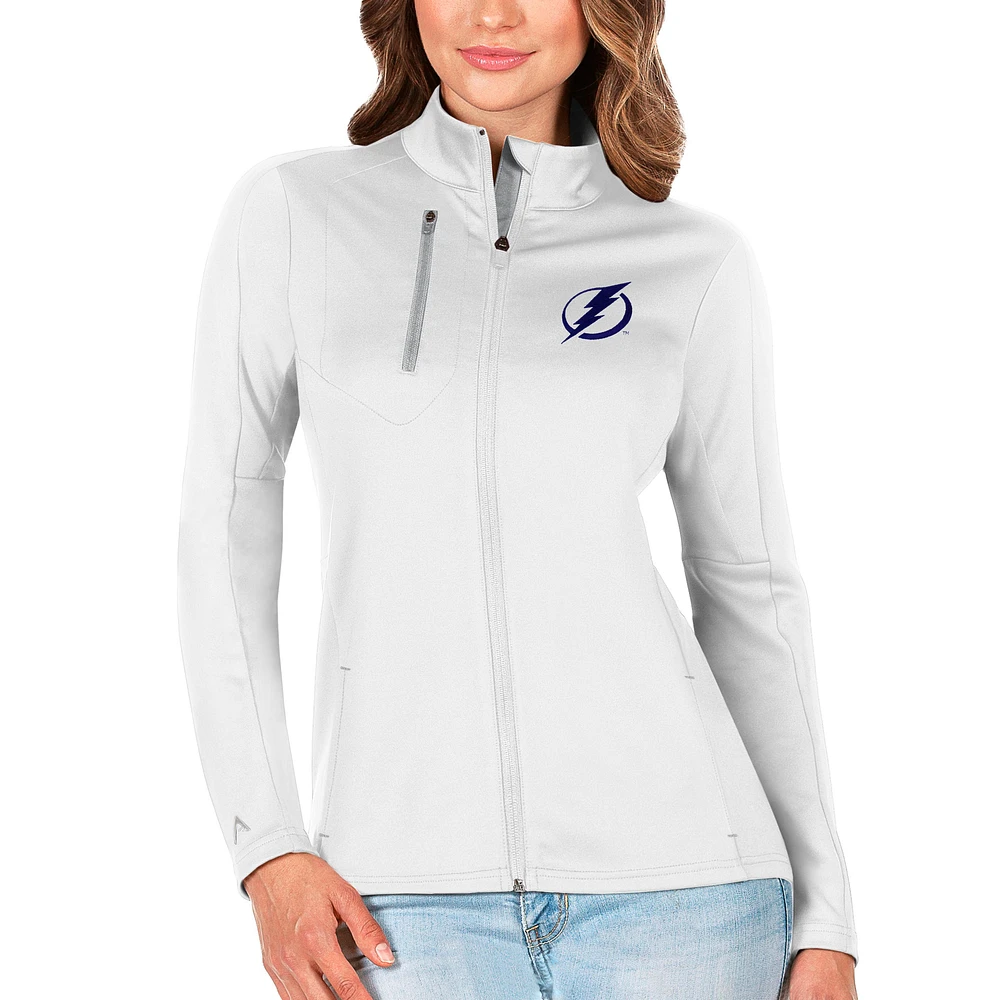 Women's Antigua White/Silver Tampa Bay Lightning Generation Full-Zip Pullover Jacket
