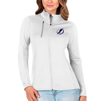 Women's Antigua White/Silver Tampa Bay Lightning Generation Full-Zip Pullover Jacket