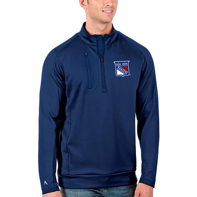 Men's Antigua Royal New York Rangers Generation Big & Tall Quarter-Zip Pullover Jacket