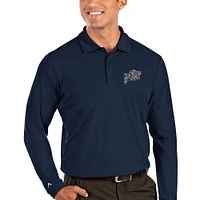 Men's Antigua Navy Navy Midshipmen Tribute Long Sleeve Polo