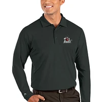 Men's Antigua Charcoal New Mexico State Aggies Tribute Long Sleeve Polo