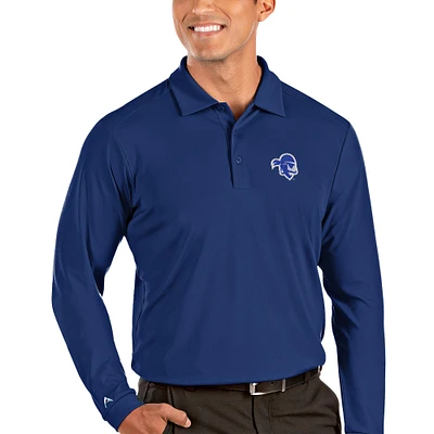 Men's Antigua Royal Seton Hall Pirates Tribute Long Sleeve Polo