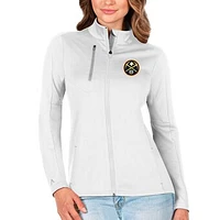 Women's Antigua White Denver Nuggets Generation Full-Zip Jacket