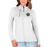 Women's Antigua White Denver Nuggets Generation Full-Zip Jacket