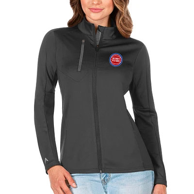 Women's Antigua Gray Detroit Pistons Generation Full-Zip Jacket