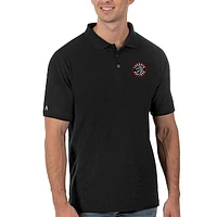 Men's Antigua Black Toronto Raptors Legacy Pique Polo