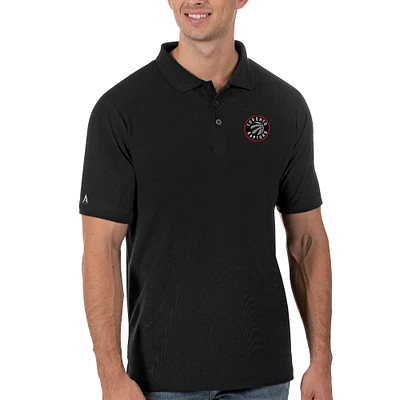 Men's Antigua Black Toronto Raptors Legacy Pique Polo