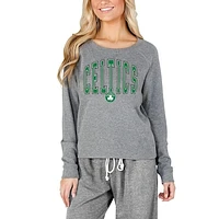 Women's Concepts Sport Gray Boston Celtics Mainstream Terry Long Sleeve Top