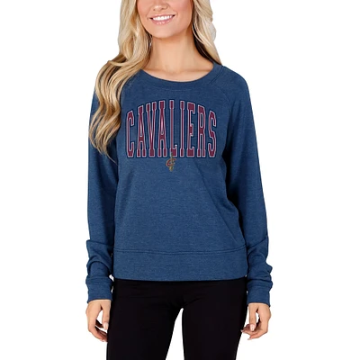 Women's Concepts Sport Navy Cleveland Cavaliers Mainstream Terry Long Sleeve Top