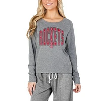 Women's Concepts Sport Gray Houston Rockets Mainstream Terry Long Sleeve Top