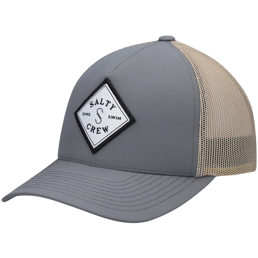 Men's Salty Crew Charcoal/Tan Sealine Retro Trucker Snapback Hat