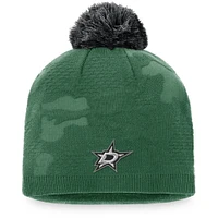 Women's Kelly Green/Black Dallas Stars Authentic Pro Team Locker Room Beanie with Pom