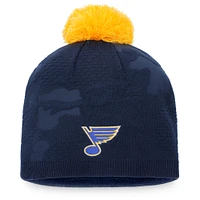 Women's Navy/Gold St. Louis Blues Authentic Pro Team Locker Room Beanie with Pom