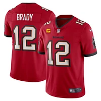 Men's Nike Tom Brady Red Tampa Bay Buccaneers Captain Vapor Limited Jersey