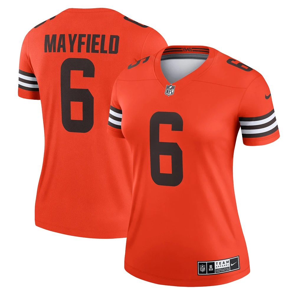 Women's Nike Baker Mayfield Orange Cleveland Browns Inverted Legend Player Performance Top