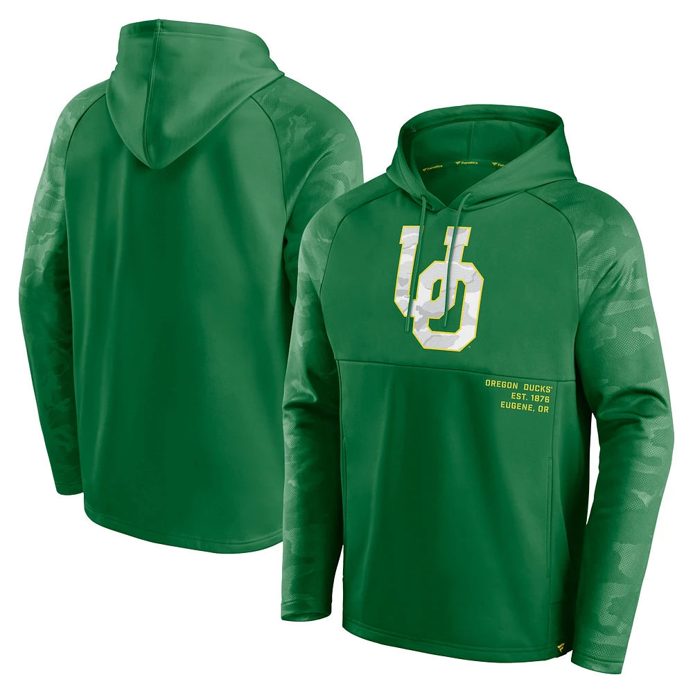 Men's Fanatics Green Oregon Ducks Defender Raglan Pullover Hoodie