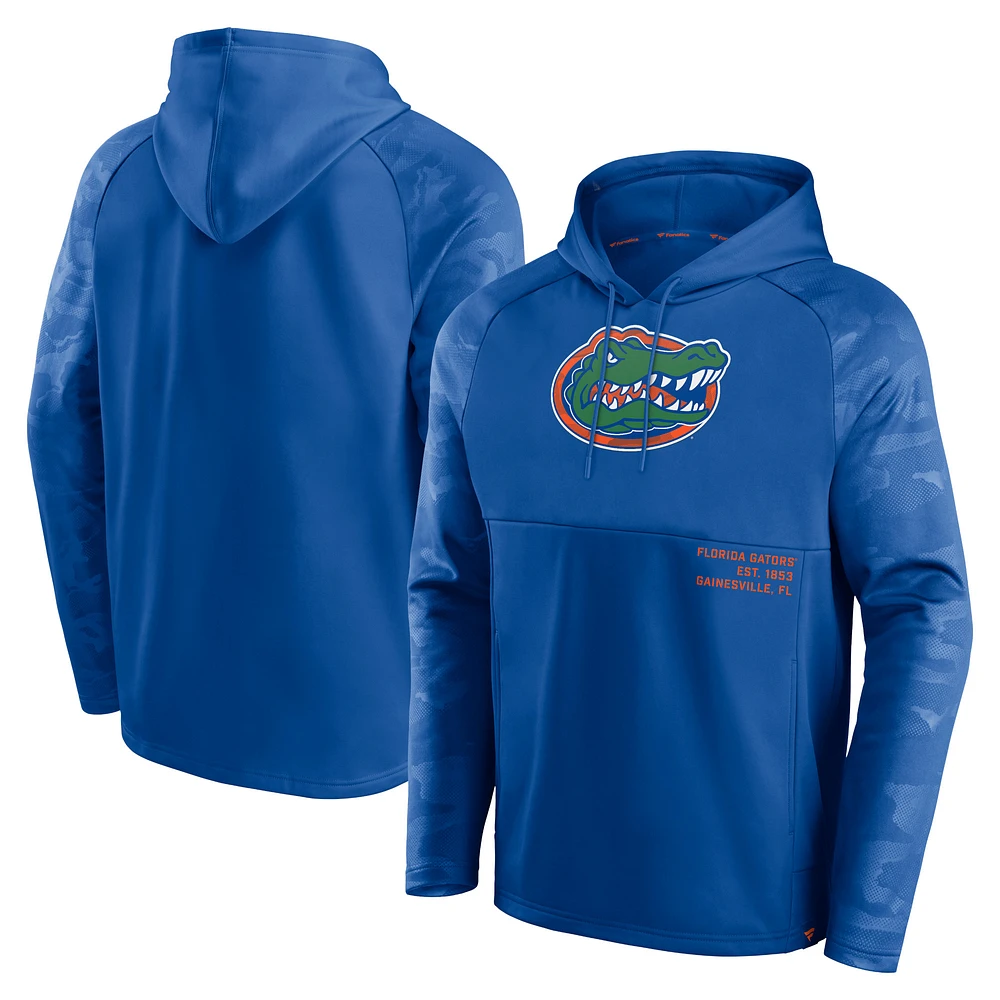 Men's Fanatics Royal Florida Gators Defender Raglan Pullover Hoodie