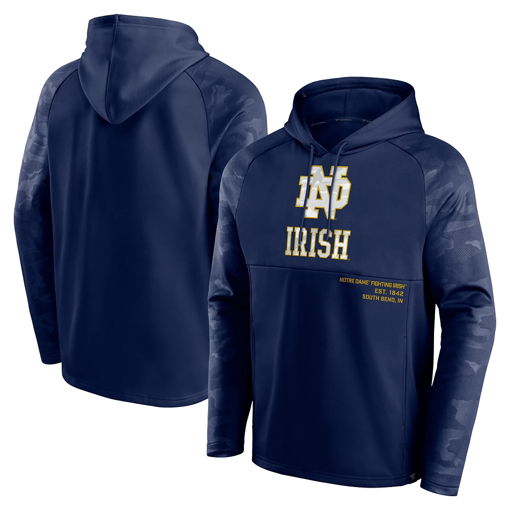 Men's Fanatics Navy Notre Dame Fighting Irish Defender Raglan Pullover Hoodie