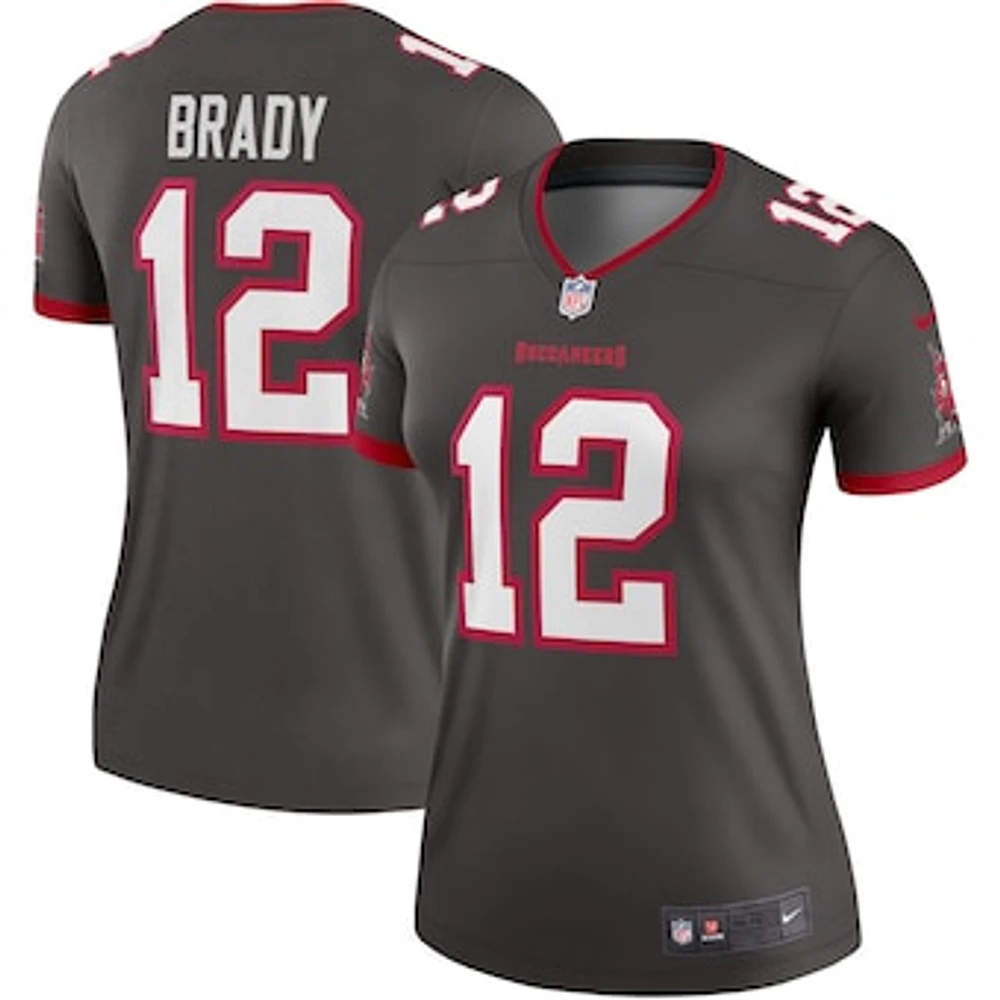 Women's Nike Tom Brady  Pewter Tampa Bay Buccaneers Alternate Legend Player Performance Top