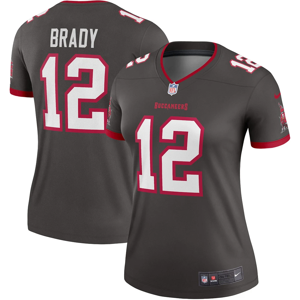 Women's Nike Tom Brady  Pewter Tampa Bay Buccaneers Alternate Legend Player Performance Top