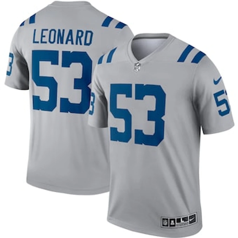 Men's Nike Shaquille Leonard  Gray Indianapolis Colts Inverted Legend Player Performance Top